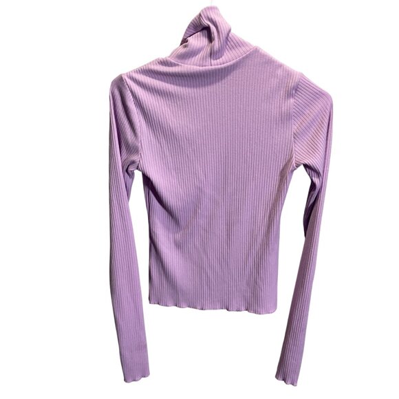 Show Me Your Mumu XS Purple Ribbed Mock Neck Long Sleeve Top - Picture 4 of 4